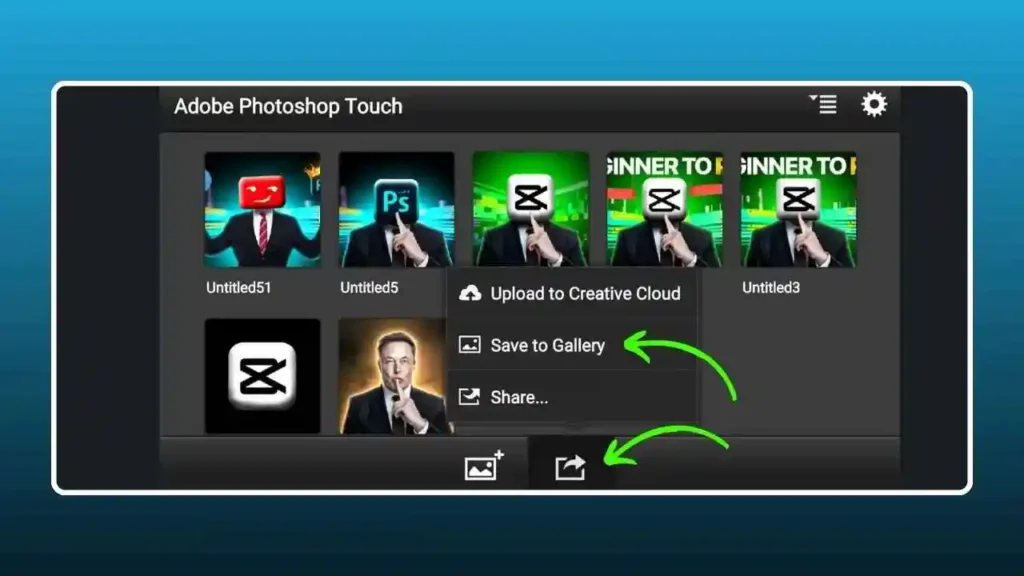 how to save image in gallery in ps cc apk